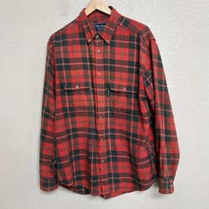McAlister Countrysport Red Green Plaid Flannel Button Up Shirt Men’s Medium